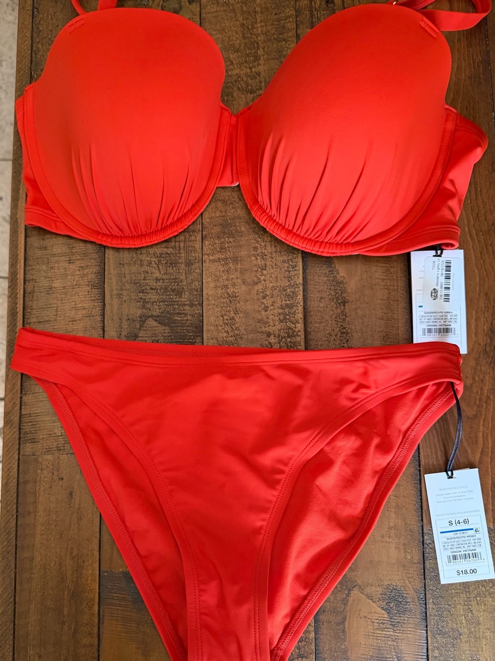 Women’s orange Bikini Set - Padded Top & bikini set